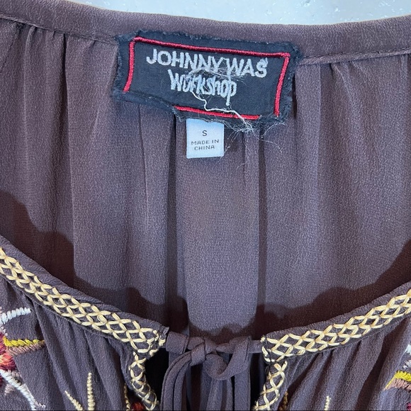 JOHHNY WAS Workshop silk embroidered tunic - Picture 6 of 8